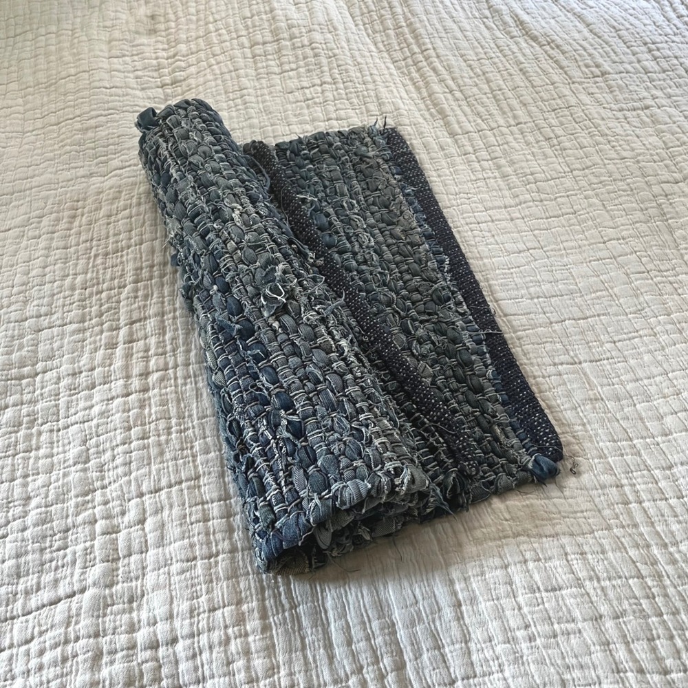 Recycled Denim Rag Rug 20x32